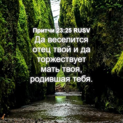 Picture 04 - Притчи 23:25 RUSV - Да веселится отец твой и да - Bible Verse Picture