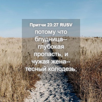 Picture 04 - Притчи 23:27 RUSV - потому что - Bible Verse Picture