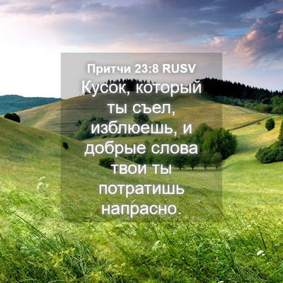 Picture 04 - Притчи 23:8 RUSV - Кусок, который ты съел, - Bible Verse Picture