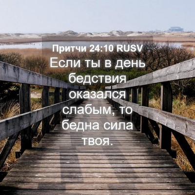Picture 04 - Притчи 24:10 RUSV - Если ты в день бедствия - Bible Verse Picture
