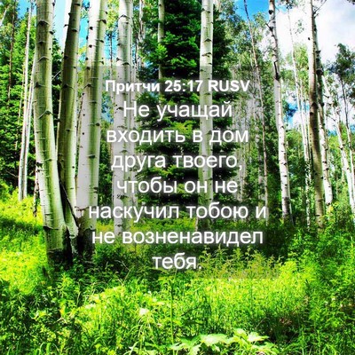 Picture 04 - Притчи 25:17 RUSV - Не учащай входить в дом - Bible Verse Picture