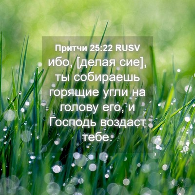 Picture 04 - Притчи 25:22 RUSV - ибо, [делая сие], ты - Bible Verse Picture