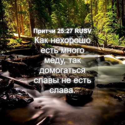 Picture 04 - Притчи 25:27 RUSV - Как нехорошо есть много - Bible Verse Picture