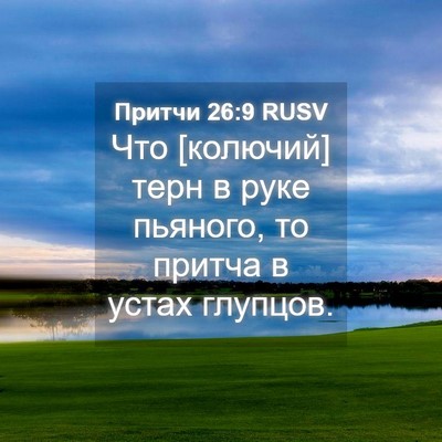 Picture 04 - Притчи 26:9 RUSV - Что [колючий] терн в руке - Bible Verse Picture