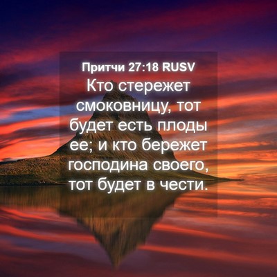Picture 04 - Притчи 27:18 RUSV - Кто стережет смоковницу, - Bible Verse Picture