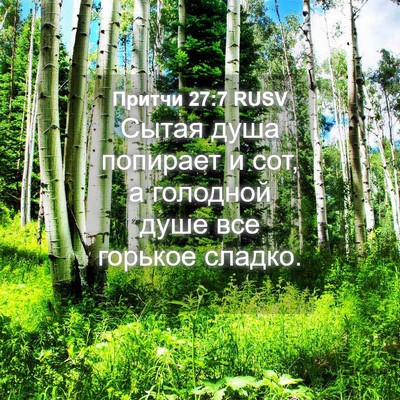 Picture 04 - Притчи 27:7 RUSV - Сытая душа попирает и сот, - Bible Verse Picture
