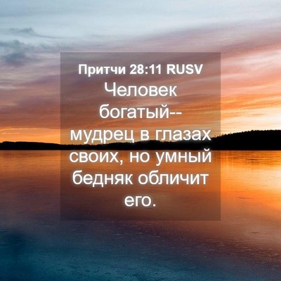 Picture 04 - Притчи 28:11 RUSV - Человек богатый--мудрец в - Bible Verse Picture
