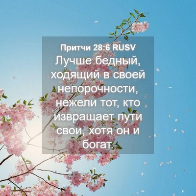 Picture 04 - Притчи 28:6 RUSV - Лучше бедный, ходящий в - Bible Verse Picture