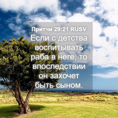 Picture 04 - Притчи 29:21 RUSV - Если с детства воспитывать - Bible Verse Picture
