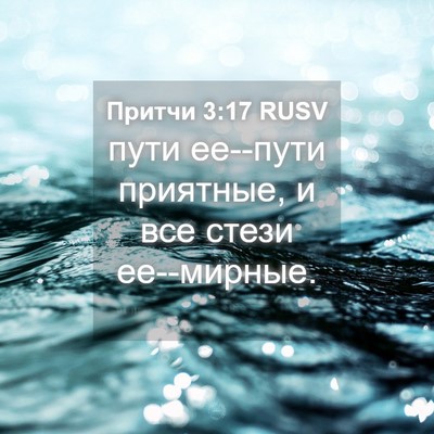 Picture 04 - Притчи 3:17 RUSV - пути ее--пути приятные, и - Bible Verse Picture