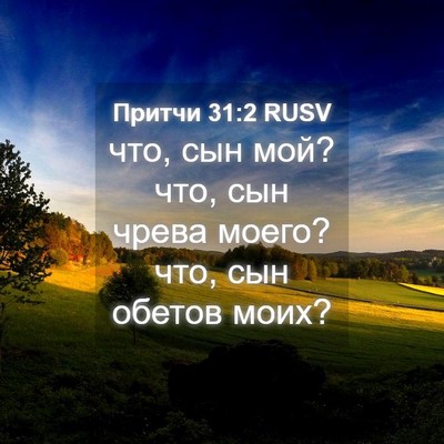 Picture 04 - Притчи 31:2 RUSV - что, сын мой? что, сын чрева - Bible Verse Picture