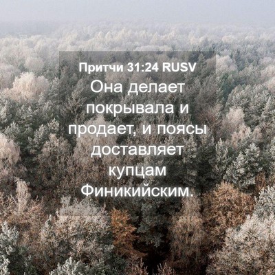 Picture 04 - Притчи 31:24 RUSV - Она делает покрывала и - Bible Verse Picture