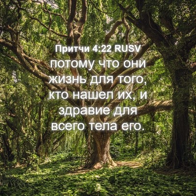 Picture 04 - Притчи 4:22 RUSV - потому что они жизнь для - Bible Verse Picture