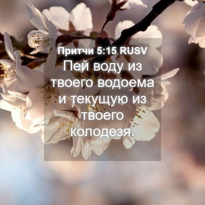 Picture 04 - Притчи 5:15 RUSV - Пей воду из твоего водоема - Bible Verse Picture