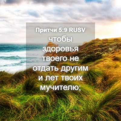 Picture 04 - Притчи 5:9 RUSV - чтобы здоровья твоего не - Bible Verse Picture