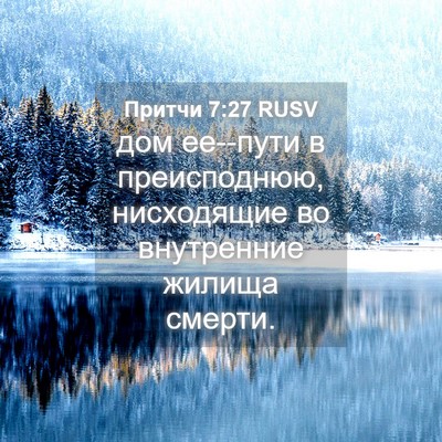 Picture 04 - Притчи 7:27 RUSV - дом ее--пути в преисподнюю, - Bible Verse Picture