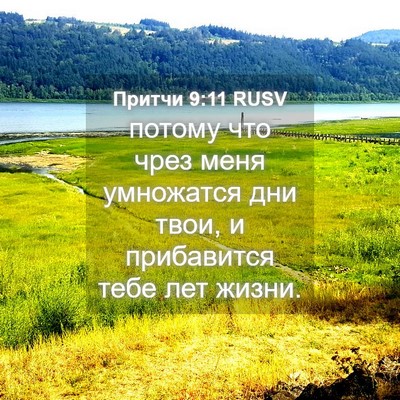 Picture 04 - Притчи 9:11 RUSV - потому что чрез меня - Bible Verse Picture