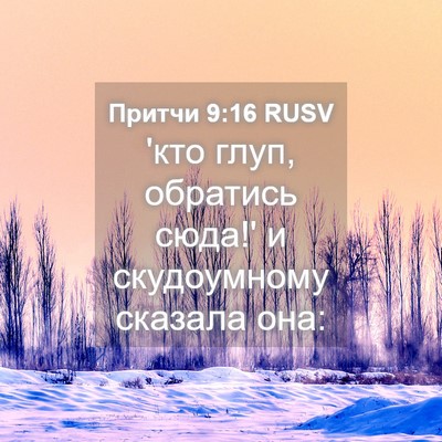 Picture 04 - Притчи 9:16 RUSV - 'кто глуп, обратись сюда!' и - Bible Verse Picture