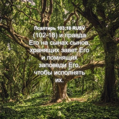 Picture 04 - Псалтирь 103:18 RUSV - (102-18) и правда Его на сынах - Bible Verse Picture