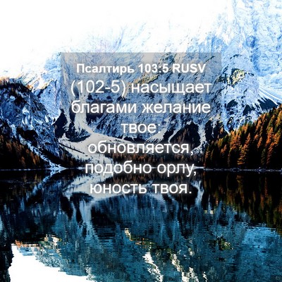 Picture 04 - Псалтирь 103:5 RUSV - (102-5) насыщает благами - Bible Verse Picture
