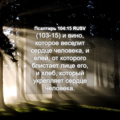 Picture 04 - Псалтирь 104:15 RUSV - (103-15) и вино, которое - Bible Verse Picture