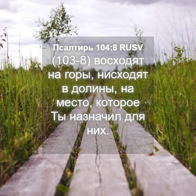 Picture 04 - Псалтирь 104:8 RUSV - (103-8) восходят на горы, - Bible Verse Picture