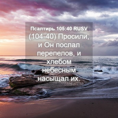 Picture 04 - Псалтирь 105:40 RUSV - (104-40) Просили, и Он послал - Bible Verse Picture