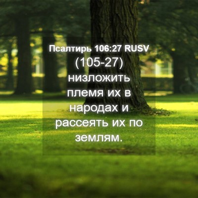 Picture 04 - Псалтирь 106:27 RUSV - (105-27) низложить племя их в - Bible Verse Picture