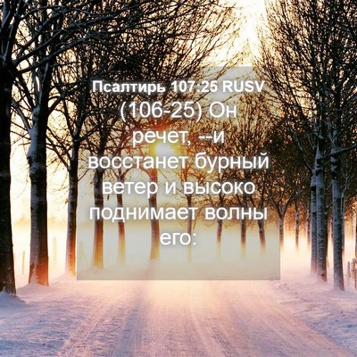 Picture 04 - Псалтирь 107:25 RUSV - (106-25) Он речет, --и восстанет - Bible Verse Picture