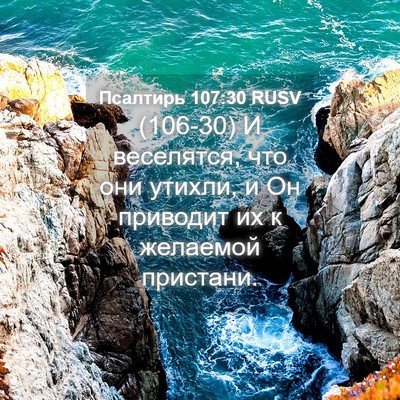 Picture 04 - Псалтирь 107:30 RUSV - (106-30) И веселятся, что они - Bible Verse Picture