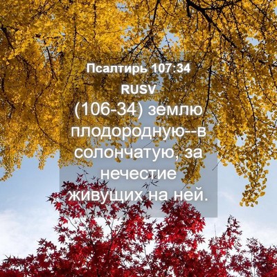 Picture 04 - Псалтирь 107:34 RUSV - (106-34) землю плодородную--в - Bible Verse Picture