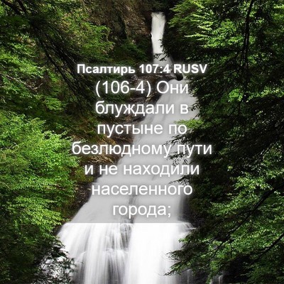 Picture 04 - Псалтирь 107:4 RUSV - (106-4) Они блуждали в пустыне - Bible Verse Picture