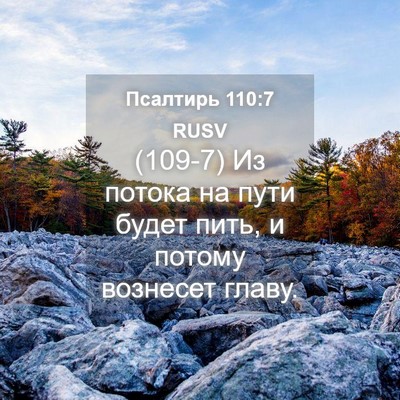 Picture 04 - Псалтирь 110:7 RUSV - (109-7) Из потока на пути - Bible Verse Picture