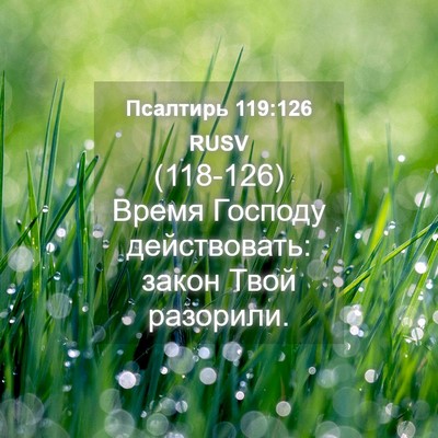 Picture 04 - Псалтирь 119:126 RUSV - (118-126) Время Господу - Bible Verse Picture