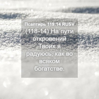 Picture 04 - Псалтирь 119:14 RUSV - (118-14) На пути откровений - Bible Verse Picture