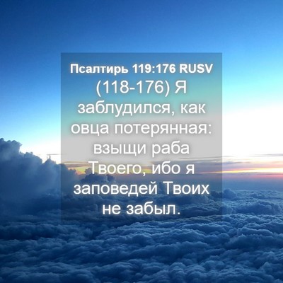 Picture 04 - Псалтирь 119:176 RUSV - (118-176) Я заблудился, как - Bible Verse Picture