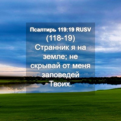 Picture 04 - Псалтирь 119:19 RUSV - (118-19) Странник я на земле; - Bible Verse Picture
