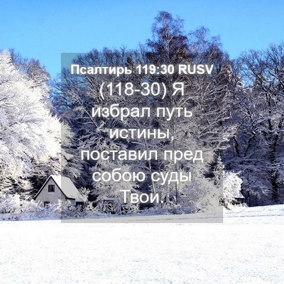 Picture 04 - Псалтирь 119:30 RUSV - (118-30) Я избрал путь истины, - Bible Verse Picture