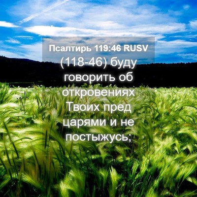 Picture 04 - Псалтирь 119:46 RUSV - (118-46) буду говорить об - Bible Verse Picture