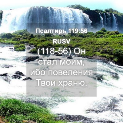 Picture 04 - Псалтирь 119:56 RUSV - (118-56) Он стал моим, ибо - Bible Verse Picture