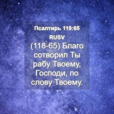 Picture 04 - Псалтирь 119:65 RUSV - (118-65) Благо сотворил Ты - Bible Verse Picture
