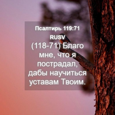 Picture 04 - Псалтирь 119:71 RUSV - (118-71) Благо мне, что я - Bible Verse Picture