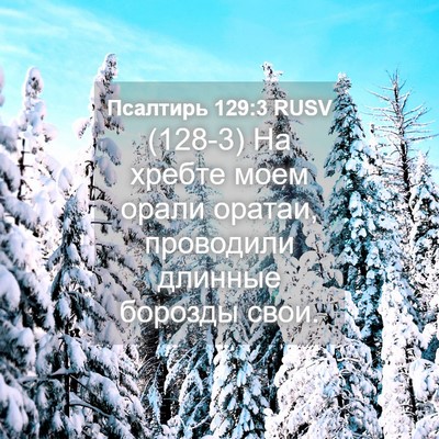 Picture 04 - Псалтирь 129:3 RUSV - (128-3) На хребте моем орали - Bible Verse Picture