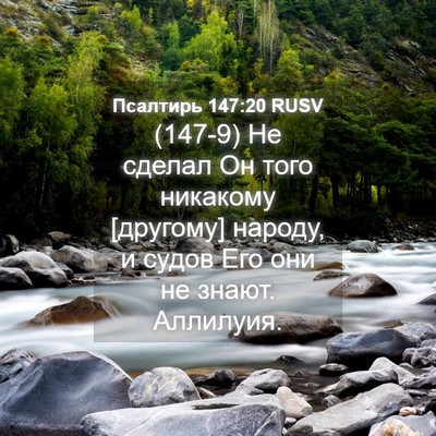 Picture 04 - Псалтирь 147:20 RUSV - (147-9) Не сделал Он того - Bible Verse Picture