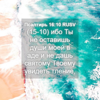 Picture 04 - Псалтирь 16:10 RUSV - (15-10) ибо Ты не оставишь - Bible Verse Picture
