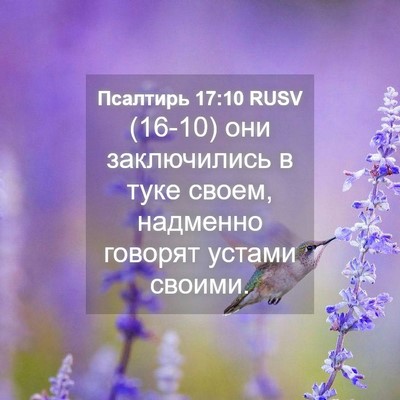 Picture 04 - Псалтирь 17:10 RUSV - (16-10) они заключились в туке - Bible Verse Picture