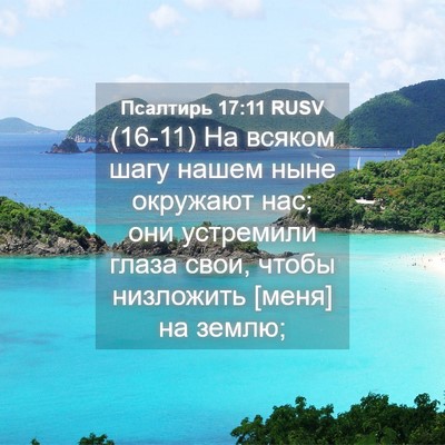 Picture 04 - Псалтирь 17:11 RUSV - (16-11) На всяком шагу нашем - Bible Verse Picture