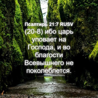 Picture 04 - Псалтирь 21:7 RUSV - (20-8) ибо царь уповает на - Bible Verse Picture