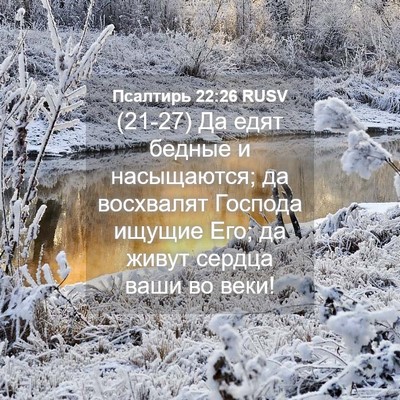 Picture 04 - Псалтирь 22:26 RUSV - (21-27) Да едят бедные и - Bible Verse Picture
