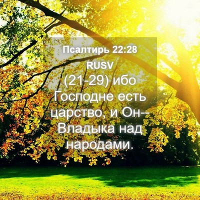 Picture 04 - Псалтирь 22:28 RUSV - (21-29) ибо Господне есть - Bible Verse Picture